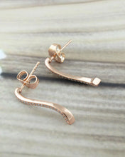 Curved Pavé Line Earrings