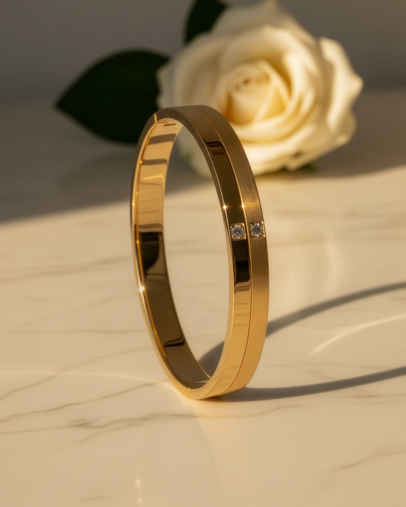 Dual Finish Stone Accent Men’s Bracelet