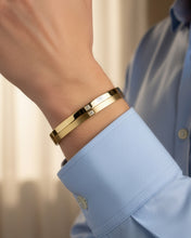 Dual Finish Stone Accent Men’s Bracelet