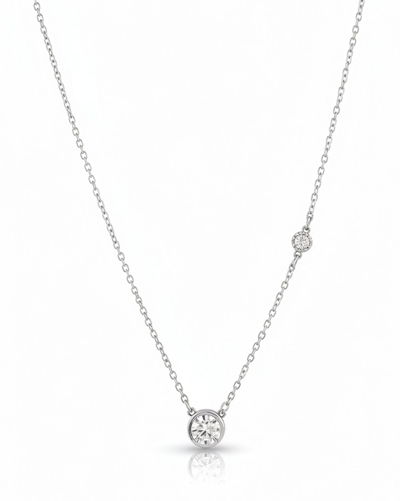 Dual Solitaire Accent Pendant Chain