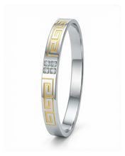 Dual Tone Greek Key Men’s Bracelet