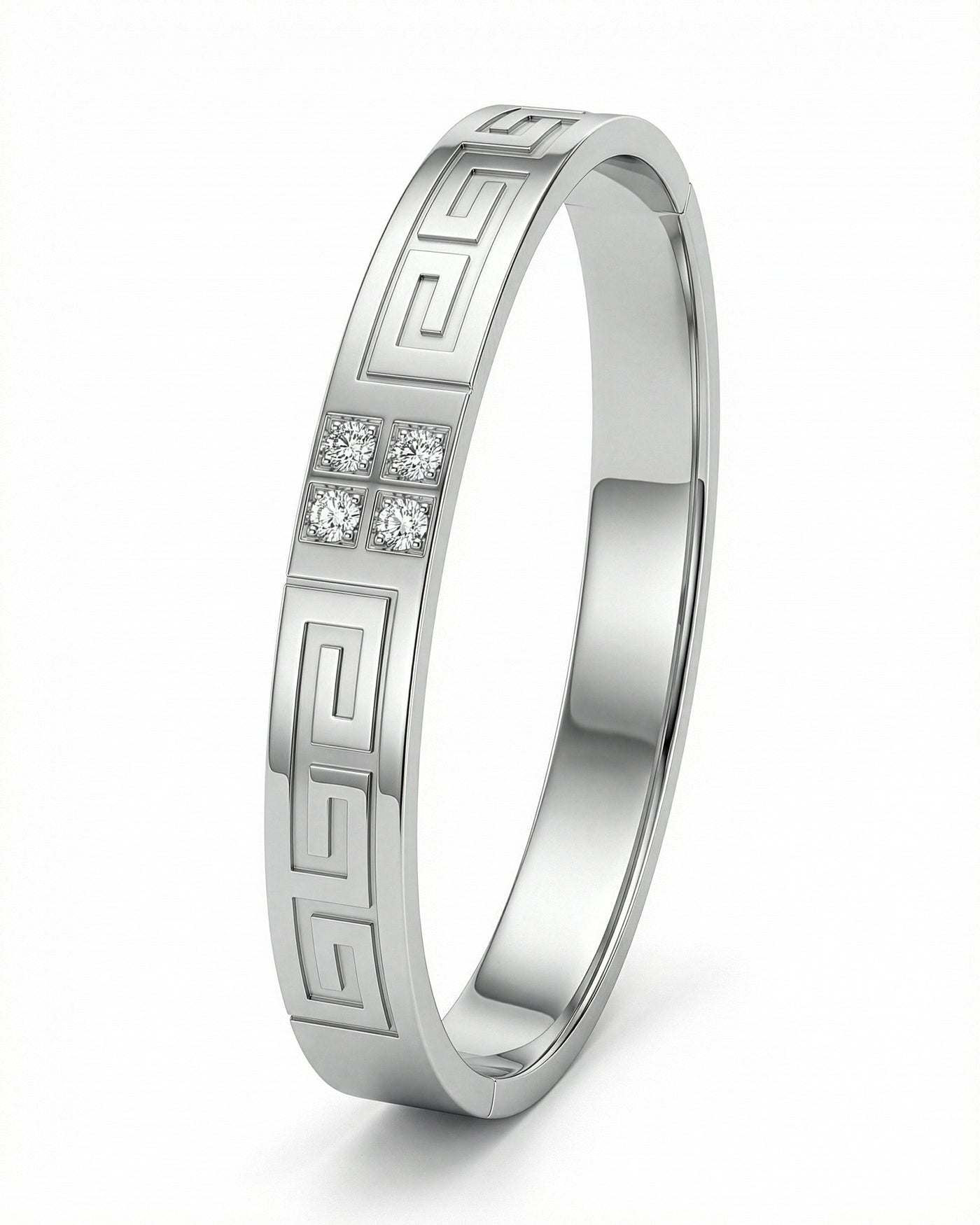 Dual Tone Greek Key Men’s Bracelet