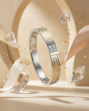 Dual Tone Greek Key Men’s Bracelet