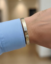 Dual Tone Greek Key Men’s Bracelet