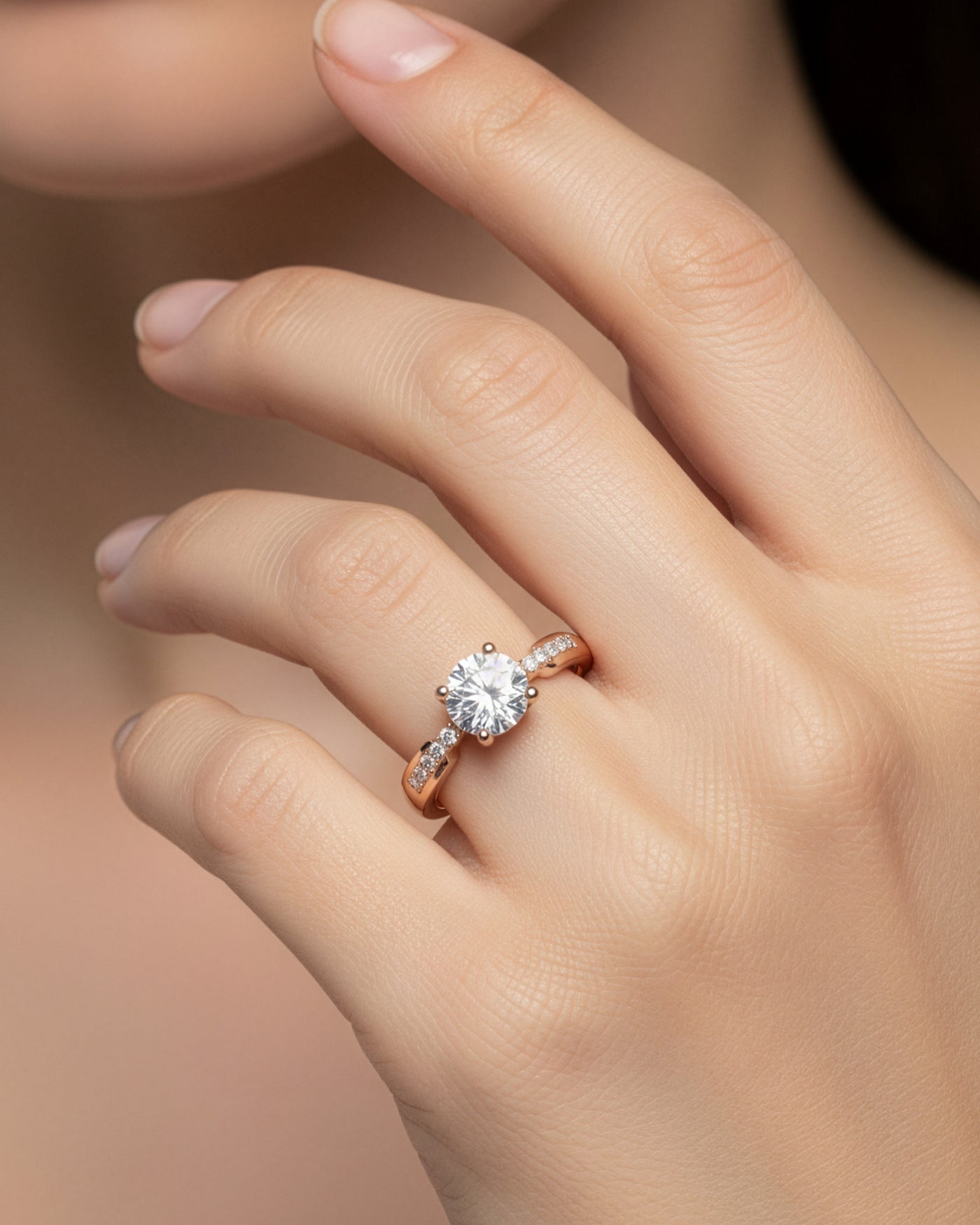 Elegant Solitaire Crystal Ring