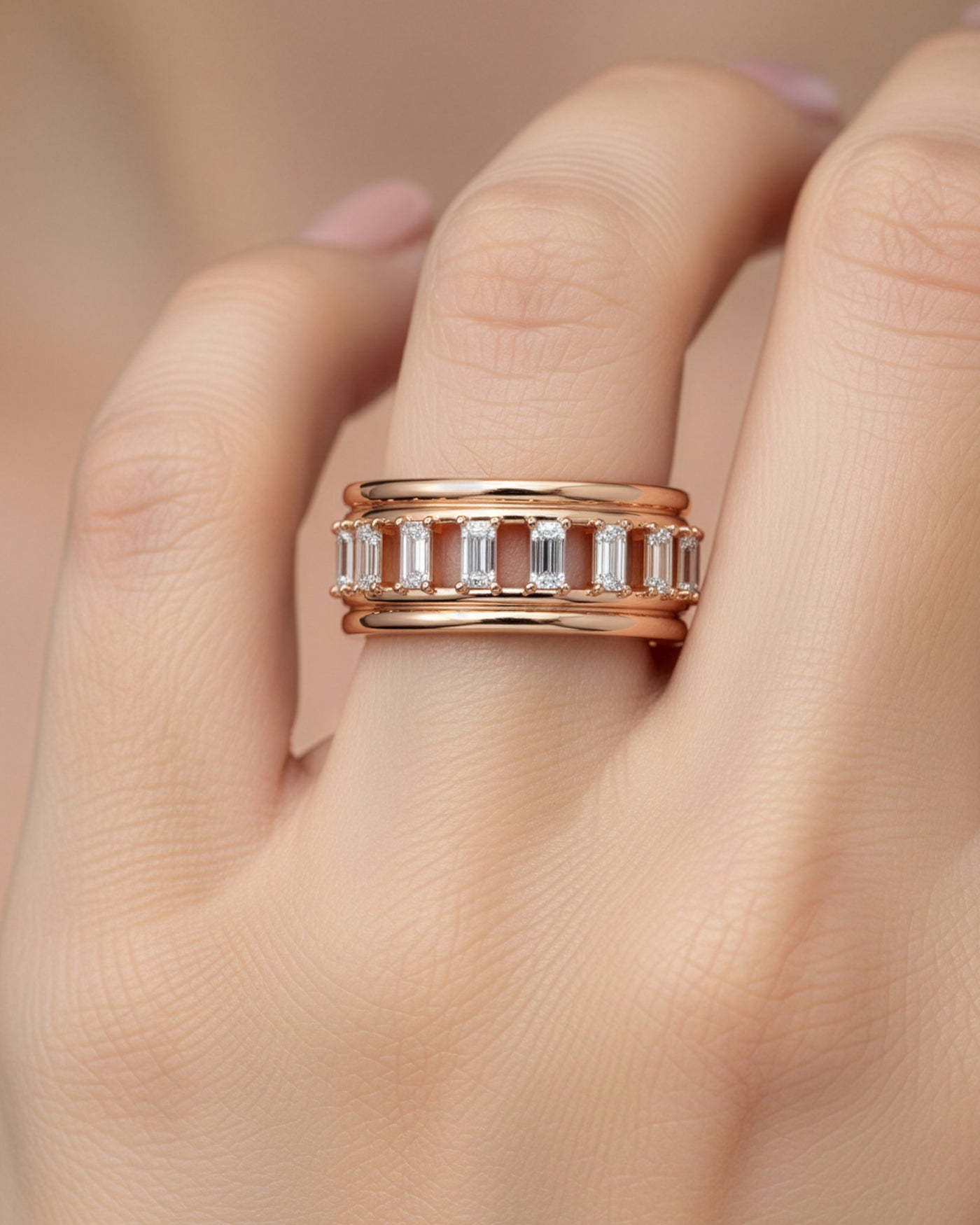 Eternity Baguette Crystal Band Ring