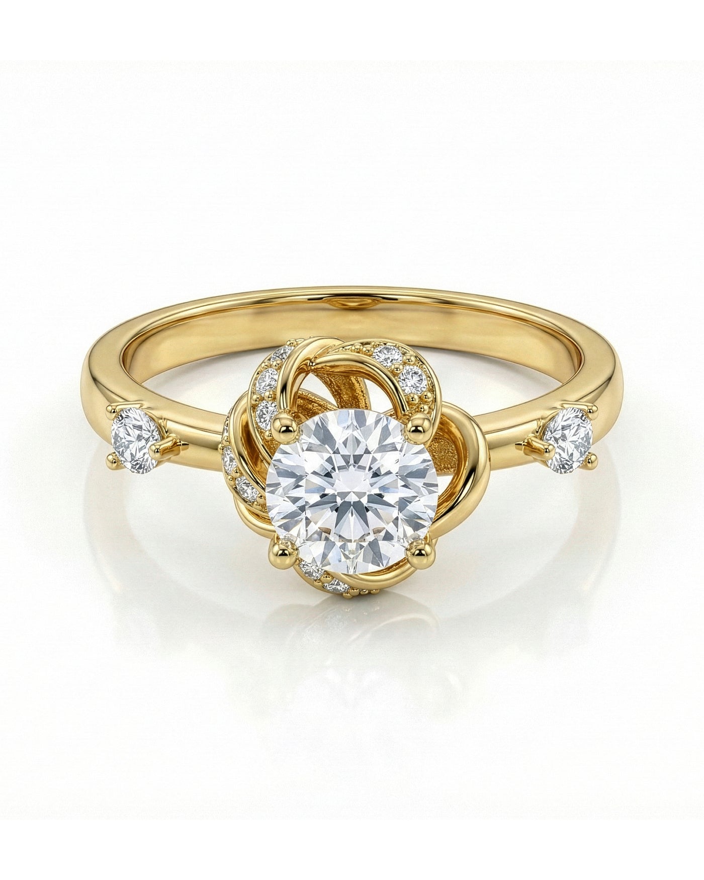 Floral Knot Solitaire Ring