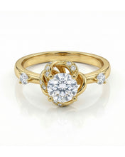 Floral Knot Solitaire Ring