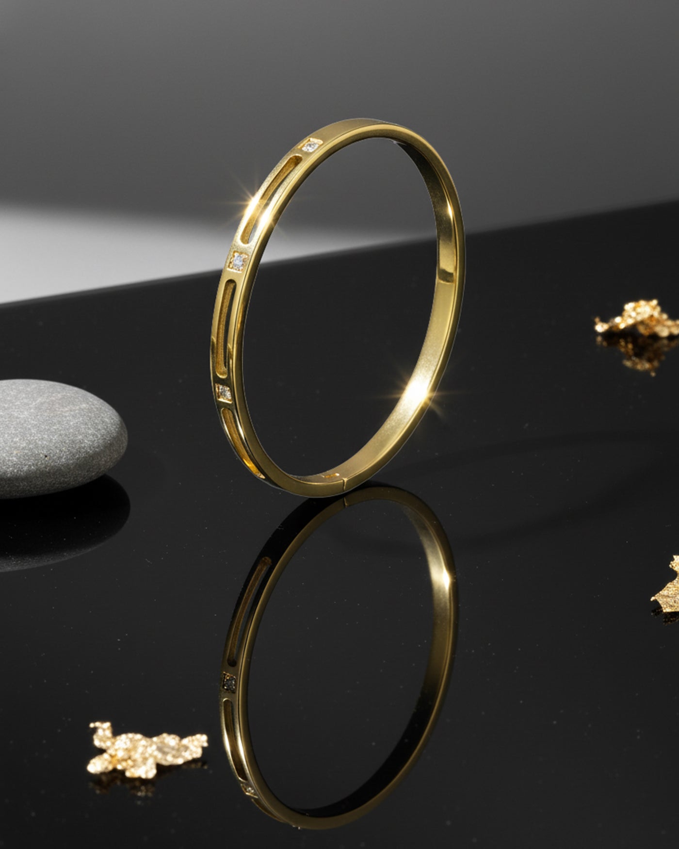 Geometric Crystal Line Bracelet