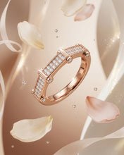 Geometric Pavé Panel Ring