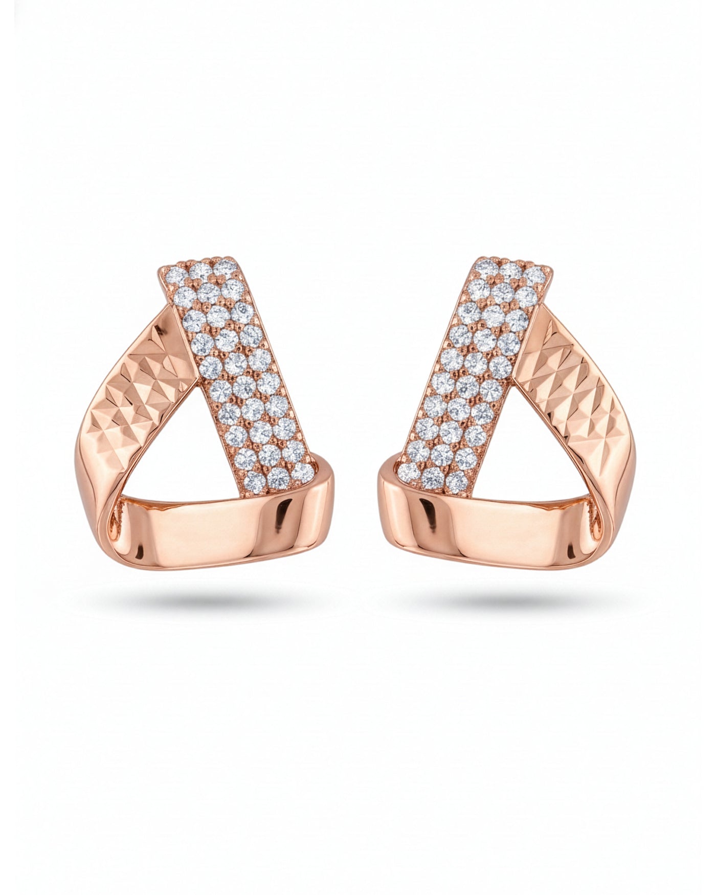 Geometric Twist Pavé Earrings