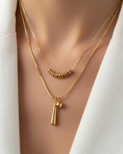 Layered Drop Charm Chain Necklace