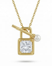 Lock Charm Crystal Pendant Chain