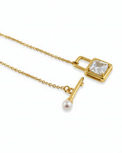 Lock Charm Crystal Pendant Chain