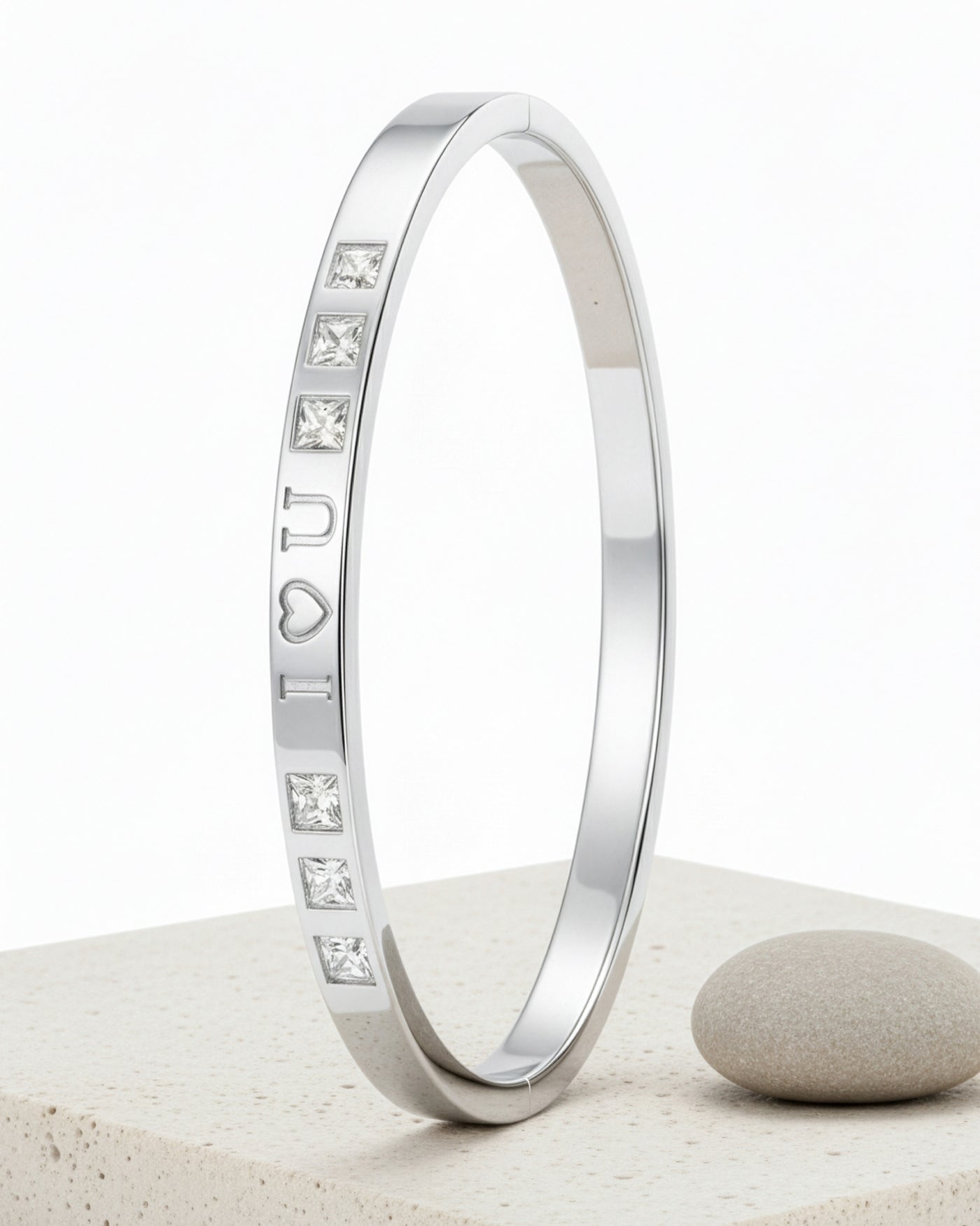 Love Engraved Crystal Bracelet