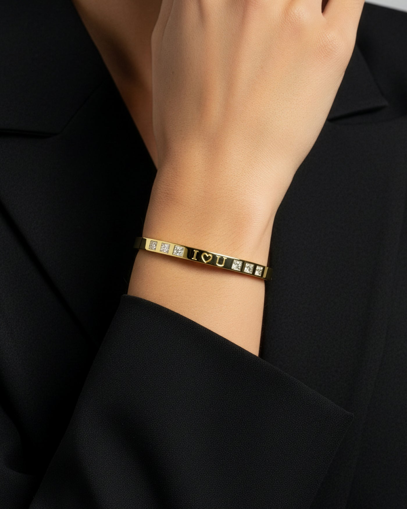 Love Engraved Crystal Bracelet