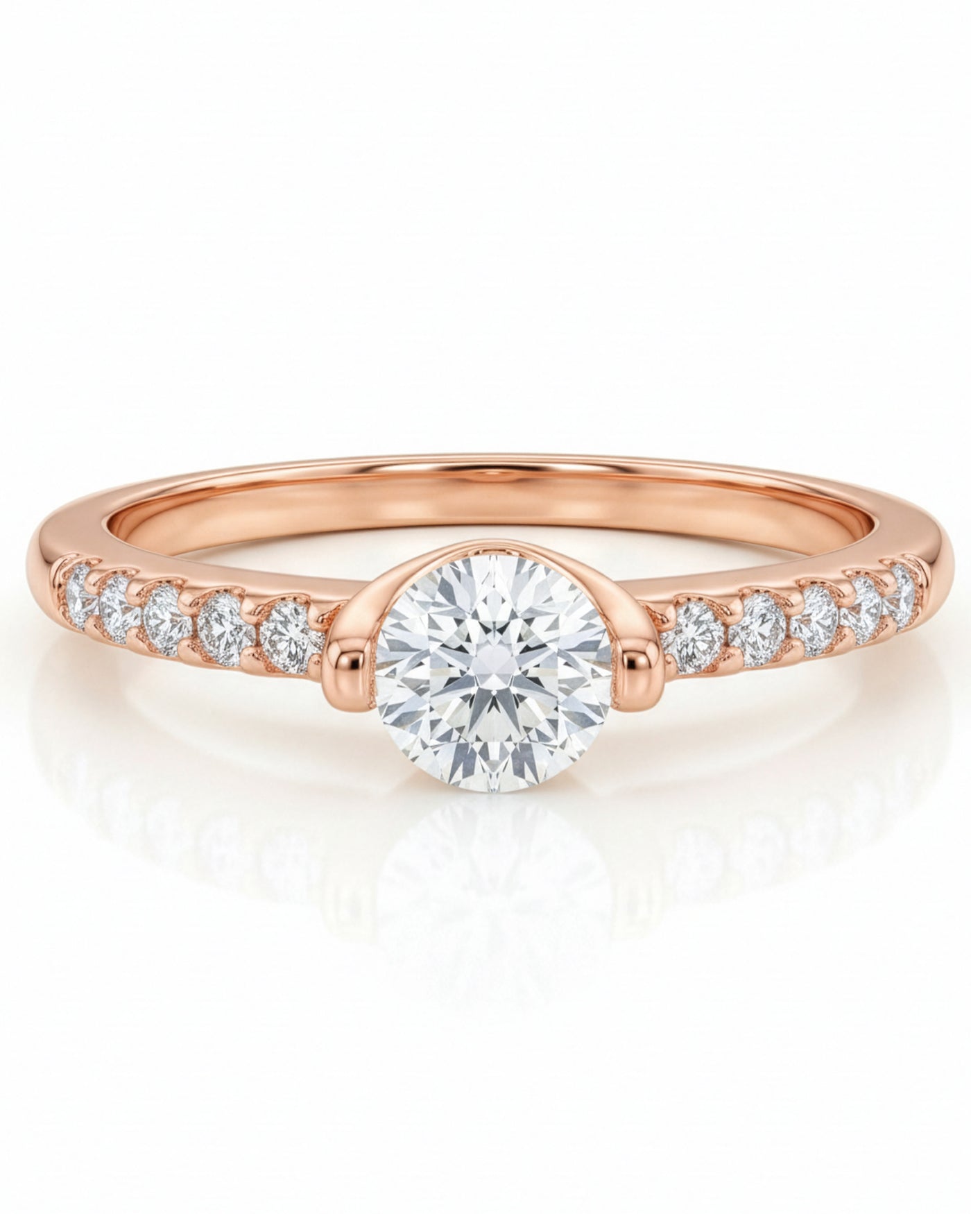 Minimal Sparkle Solitaire Ring
