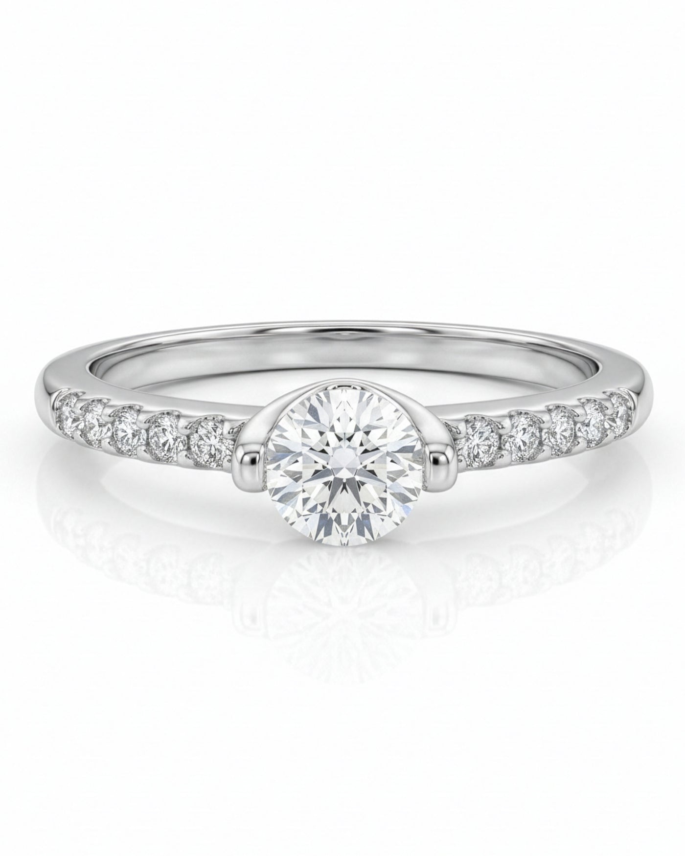Minimal Sparkle Solitaire Ring