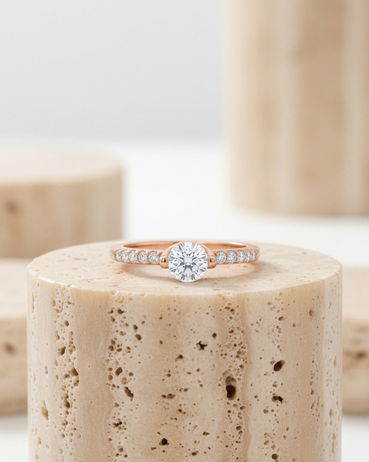 Minimal Sparkle Solitaire Ring