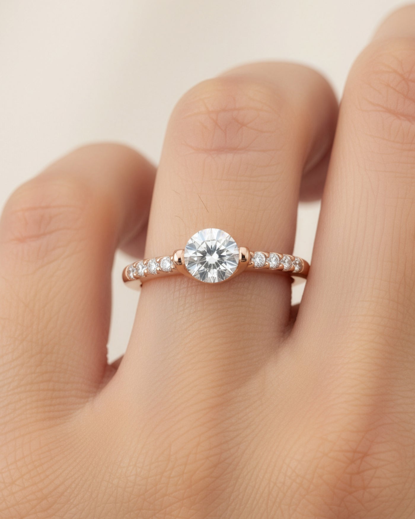 Minimal Sparkle Solitaire Ring
