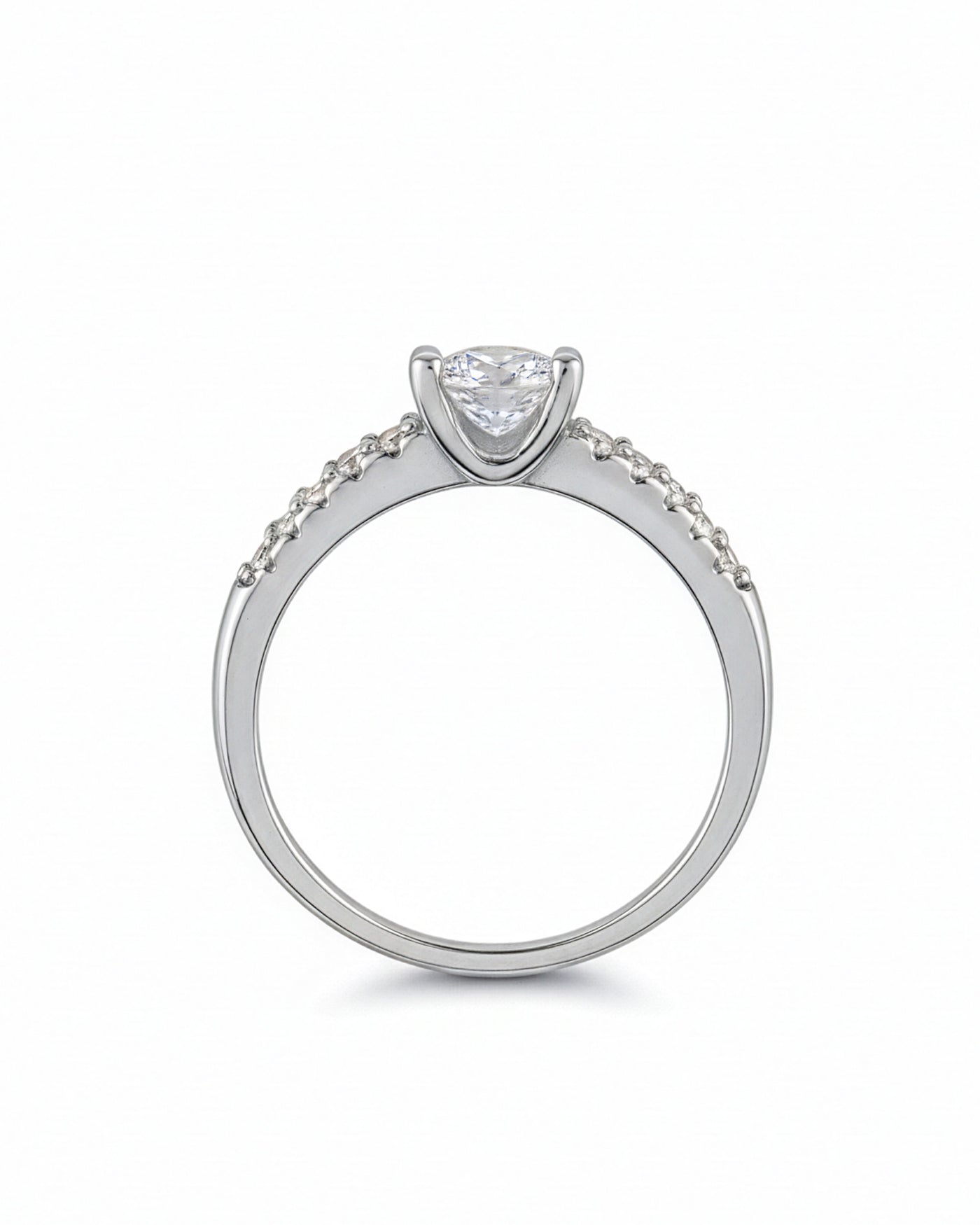 Minimal Sparkle Solitaire Ring
