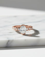 Oval Solitaire Wave Crystal Ring