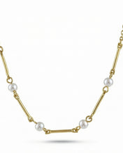 Pearl Bar Link Chain Necklace