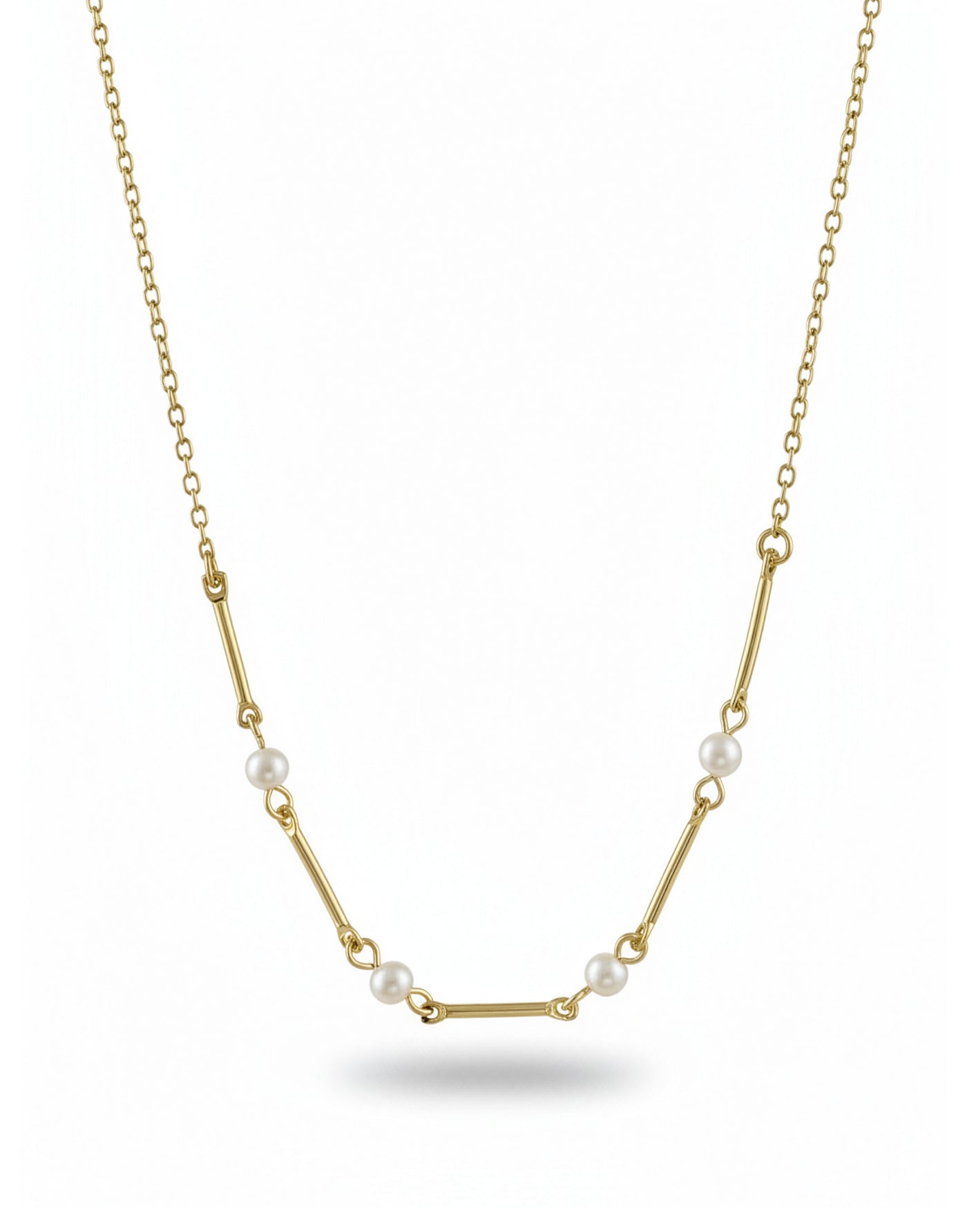 Pearl Bar Link Chain Necklace