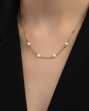 Pearl Bar Link Chain Necklace