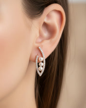 Pearl Curve Pavé Earrings