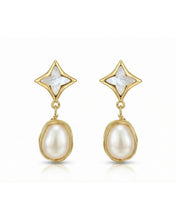 Pearl Star Drop Earrings