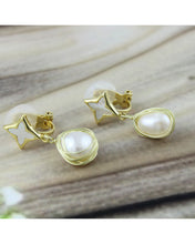 Pearl Star Drop Earrings