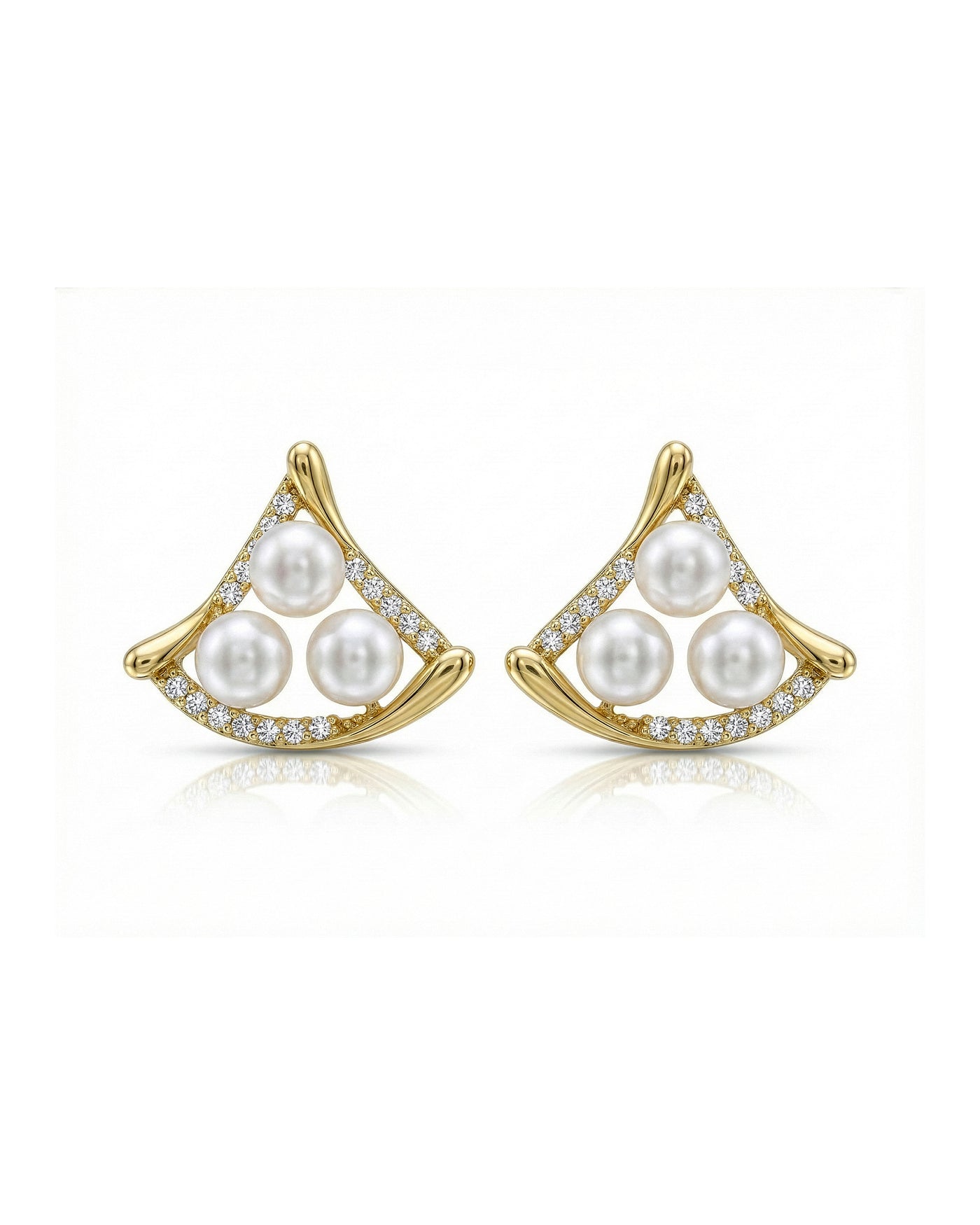 Pearl Triangle Elegance Earrings