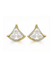 Pearl Triangle Elegance Earrings