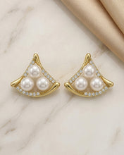 Pearl Triangle Elegance Earrings