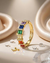 Rainbow Baguette Crystal Ring