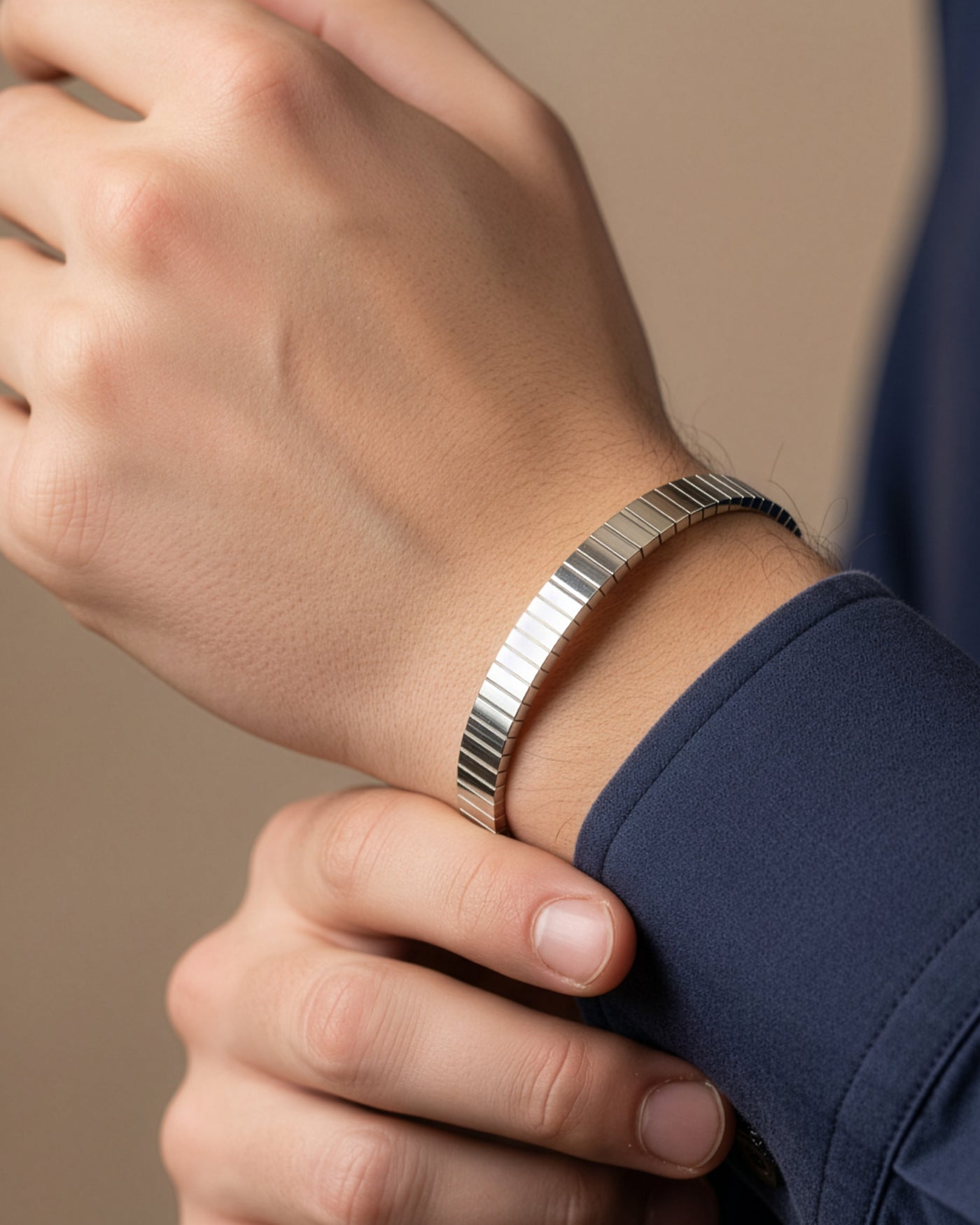 Ridge Texture Men’s Bracelet