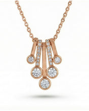 Rose Gold Drop Multi-Stone Pendant Chain