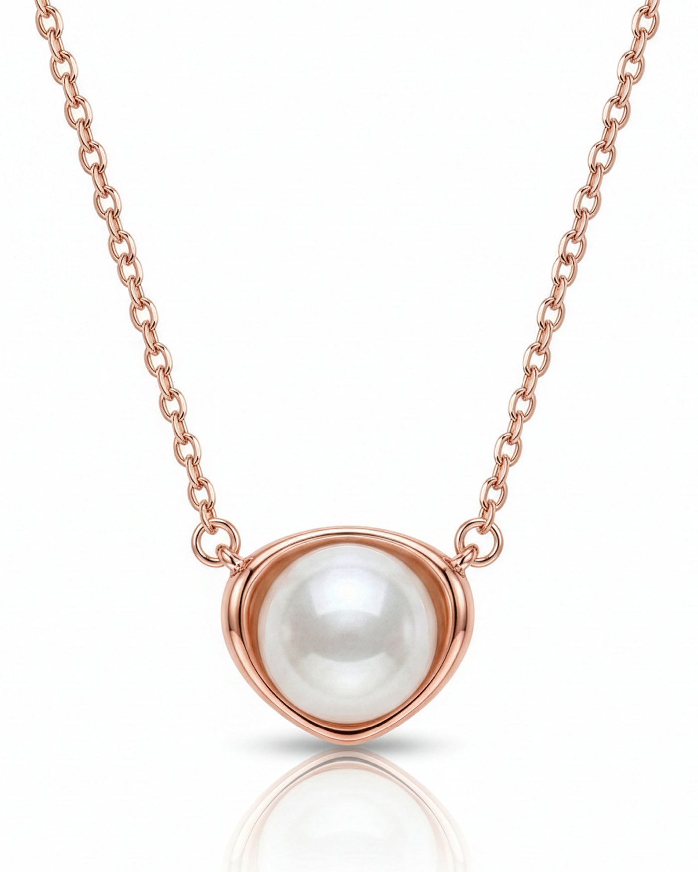 Rose Gold Pearl Orbit Pendant Chain