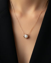 Rose Gold Pearl Orbit Pendant Chain
