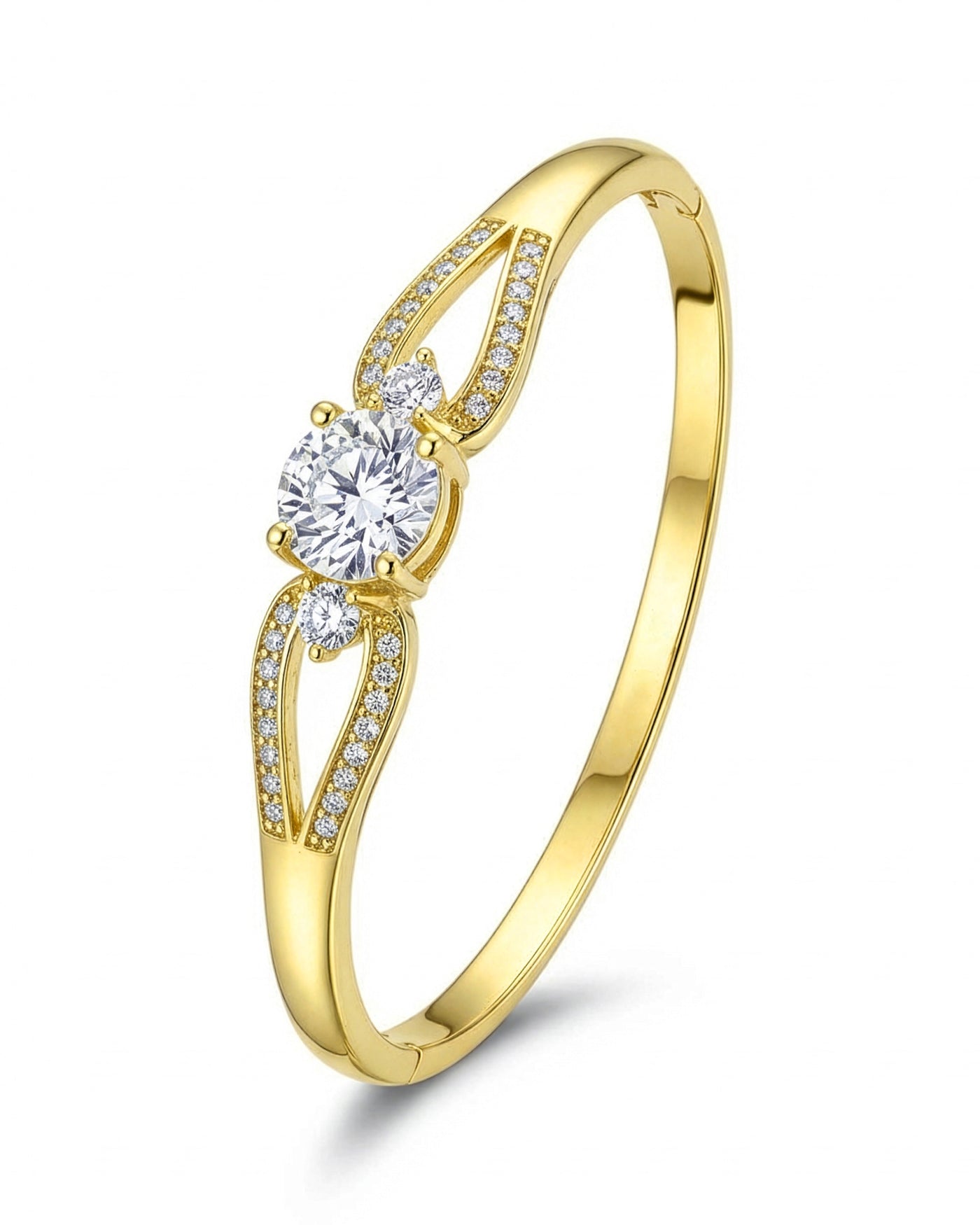 Solitaire Curve Crystal Bracelet