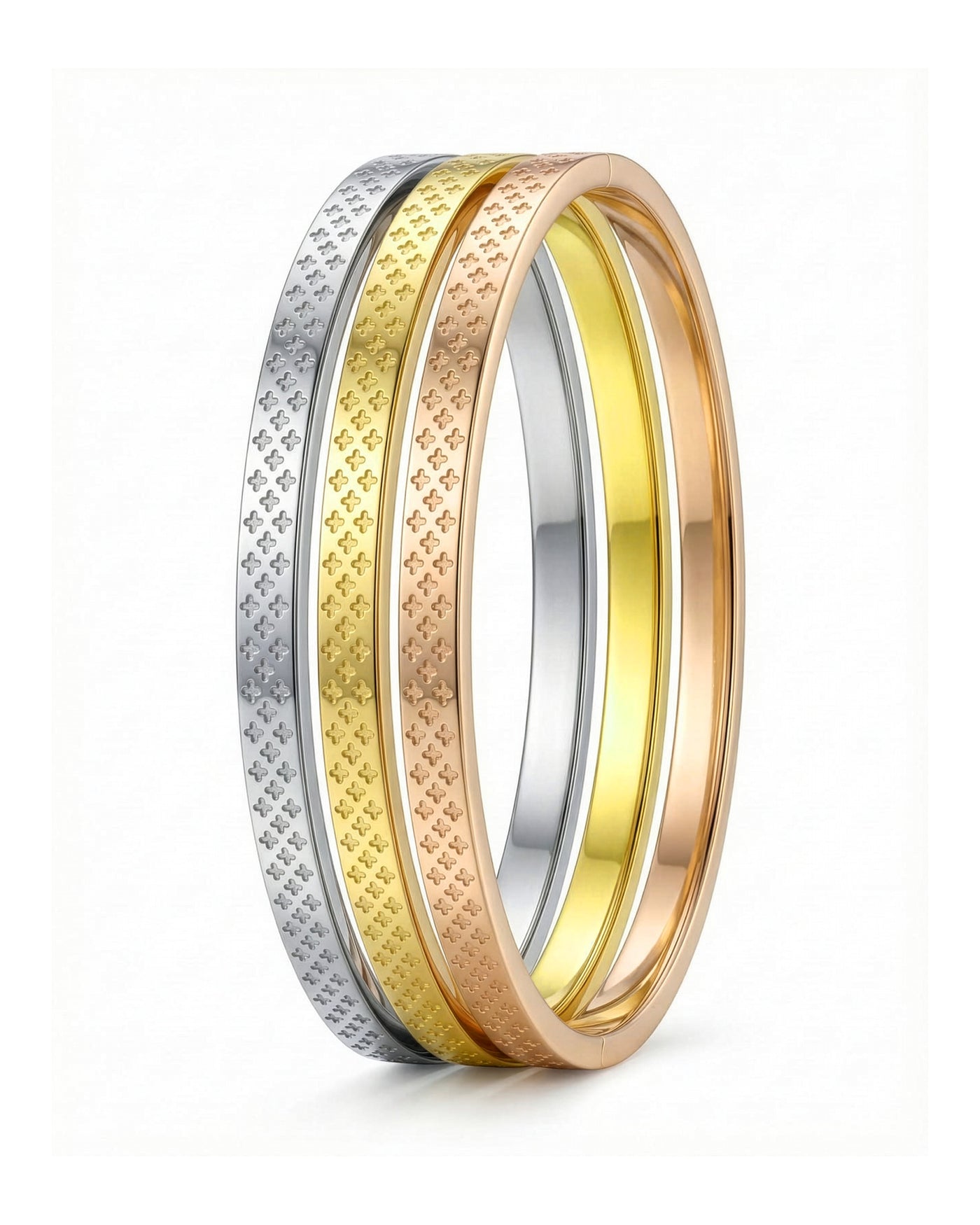 Textured Trio Stack Combo Bracelet