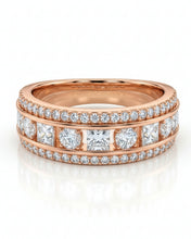 Triple Row Crystal Band Ring