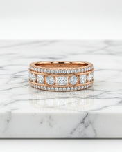 Triple Row Crystal Band Ring