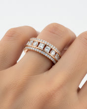 Triple Row Crystal Band Ring