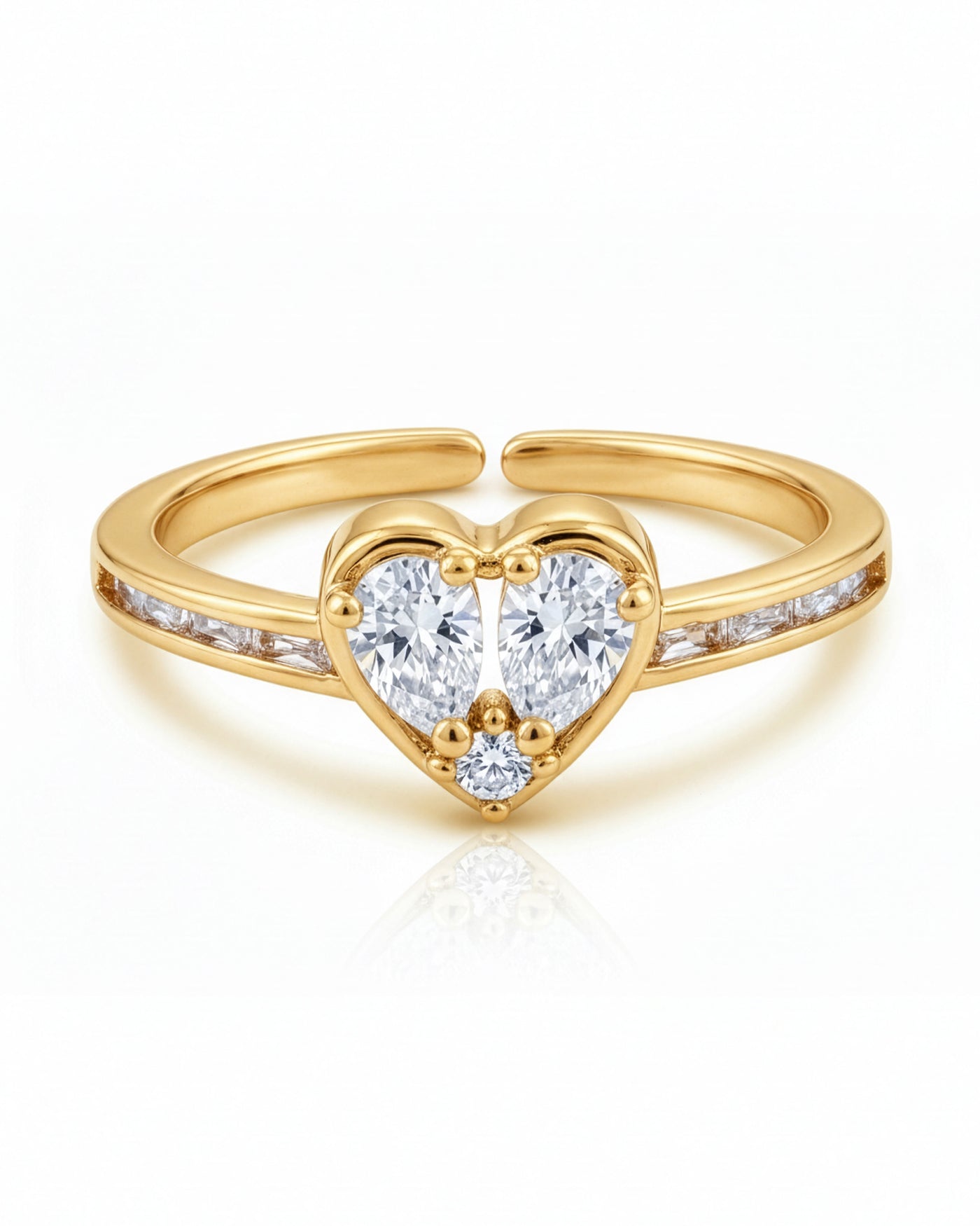 Twin Heart Sparkle Ring