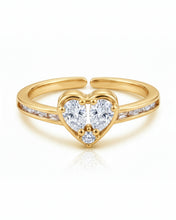 Twin Heart Sparkle Ring