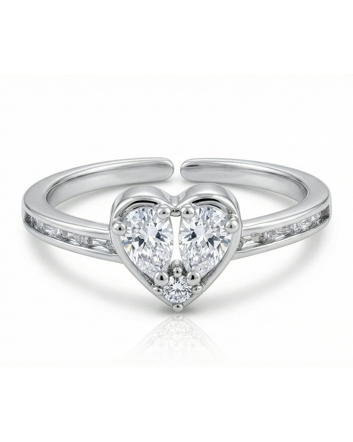 Twin Heart Sparkle Ring