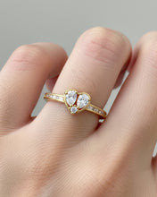 Twin Heart Sparkle Ring