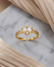 Twin Heart Sparkle Ring